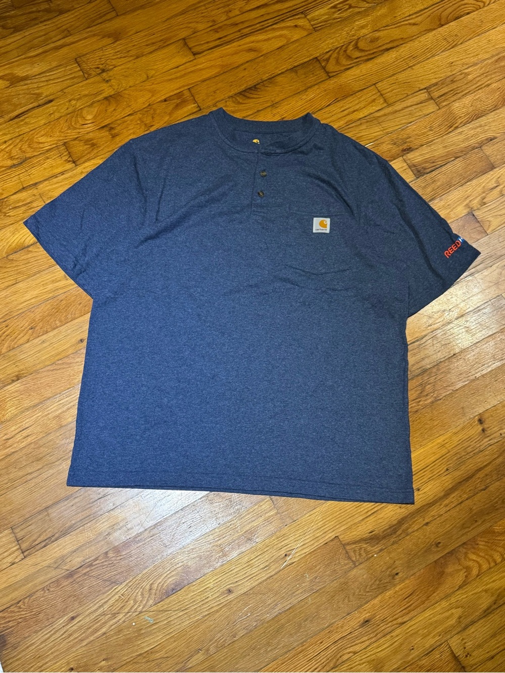Carhartt Men's Navy Henley Short Sleeve Work Shirt (L)